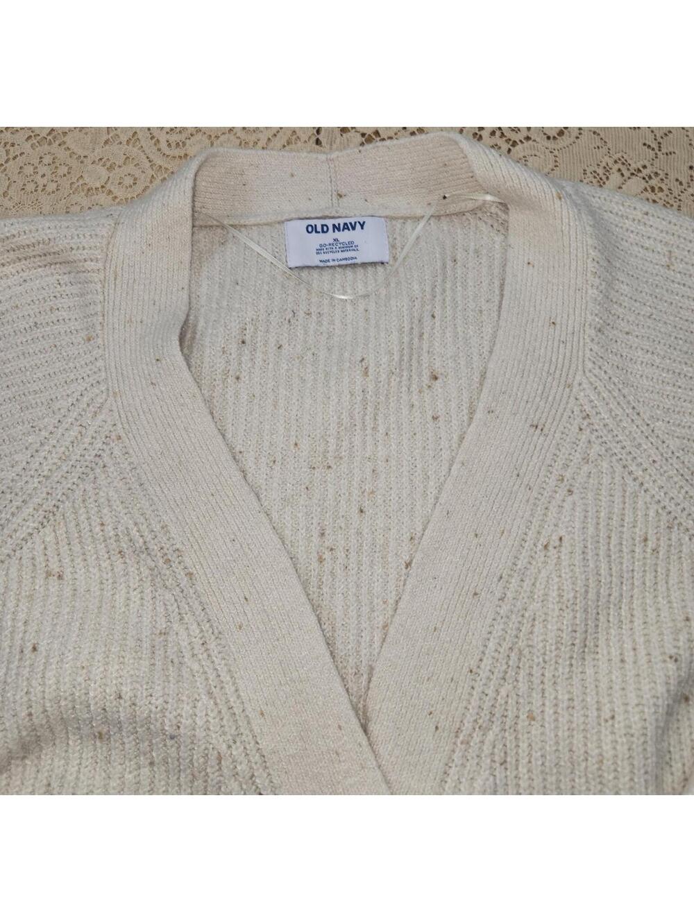 Old Navy Women's Ivory Long Sleeve Button Front Stretch Cardigan Size X-Large